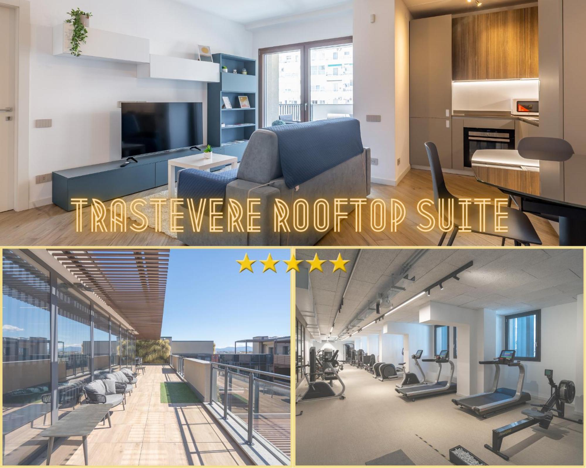Aurealiving - Trastevere Suite With Rooftop & Gym, Your Place In Рим Екстериор снимка